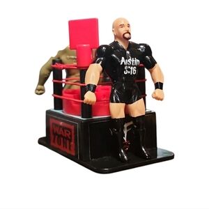 WWF War Zone Wrestling Ring Micro Bendems Stone Cold Steve Austin 1998 Gold Dust